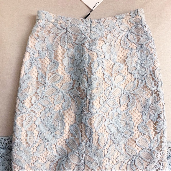 NWT Alexis Light Blue Colbie Lace Ruffle skirt - Picture 6 of 6